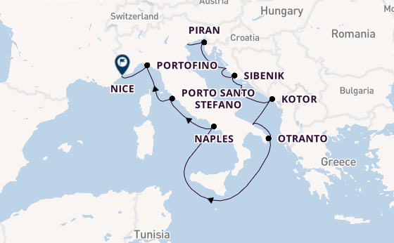 Mediterranean Sea from Venice, Italy with the Silver Shadow