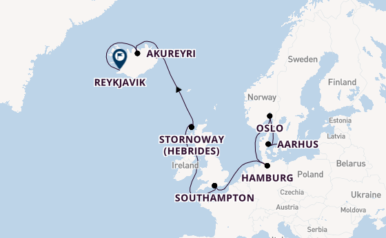 British Isles from Copenhagen, Denmark with the EXPLORA IV
