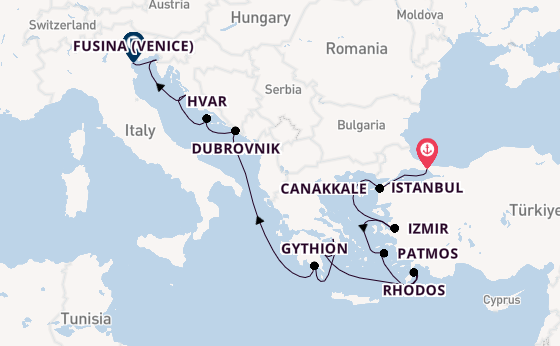 Oostelijke Middellandse Zee vanaf Istanbul, Turkije met de Seabourn Quest