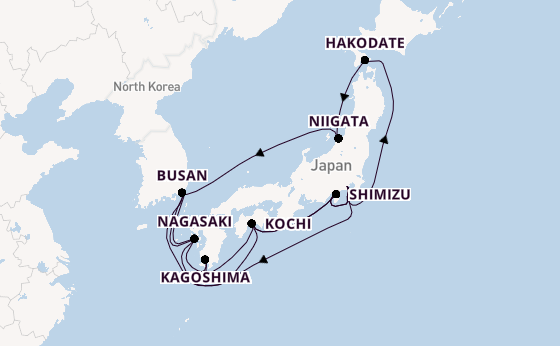 Japan from Yokohama (Tokyo), Japan with the Diamond Princess
