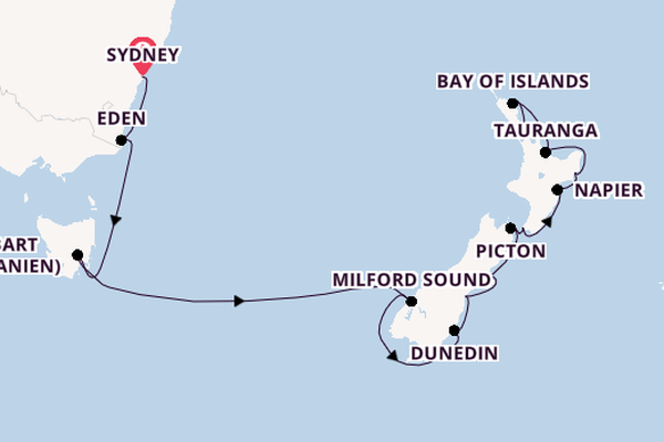 Neuseeland ab Sydney auf der Azamara Pursuit