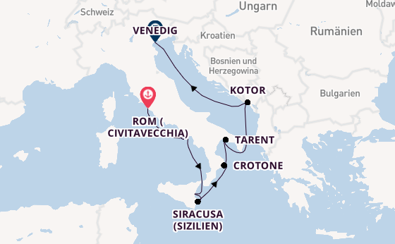 Westliches Mittelmeer ab Civitavecchia (Rom), Italien auf der Azamara Journey