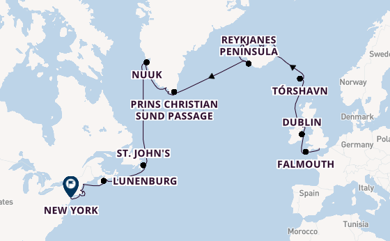 trans-Atlantisch vanaf Portsmouth, Engeland met de Azamara Quest