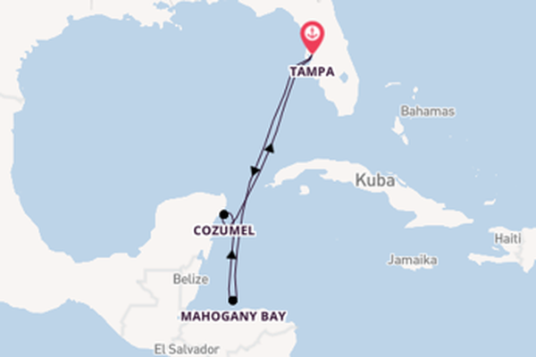 In 6 Tagen nach Tampa über Mahogany Bay