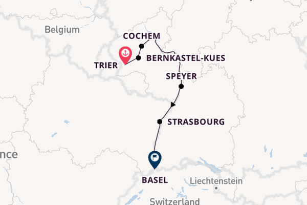 Rhine River, Europe from Trier, Germany with the Viking Dagur