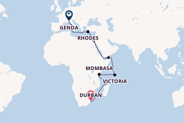 Africa from Durban, South Africa with the MSC Sinfonia