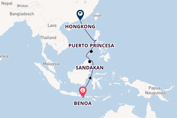 Südostasien ab Bali (Benoa), Indonesien auf der Azamara Onward