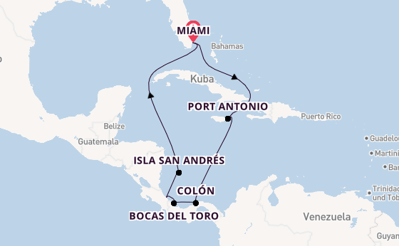 Mittelamerika ab Miami auf der EXPLORA II
