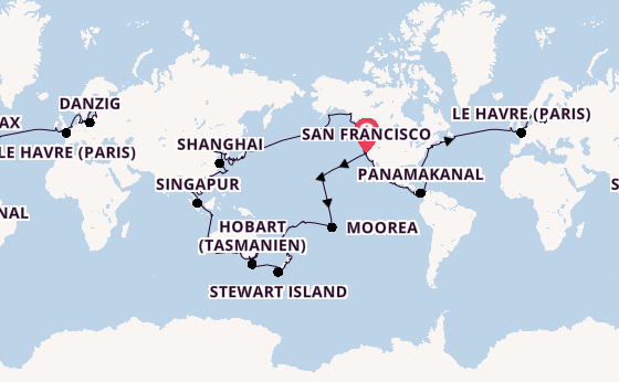 Weltreise ab San Francisco, USA auf der Azamara Quest
