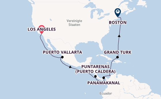 Mittelamerika ab Los Angeles, USA auf der Celebrity Summit