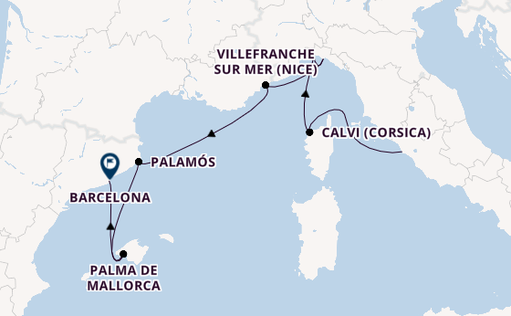 Westelijke Middellandse Zee vanaf Civitavecchia (Rome), Italië met de EXPLORA II