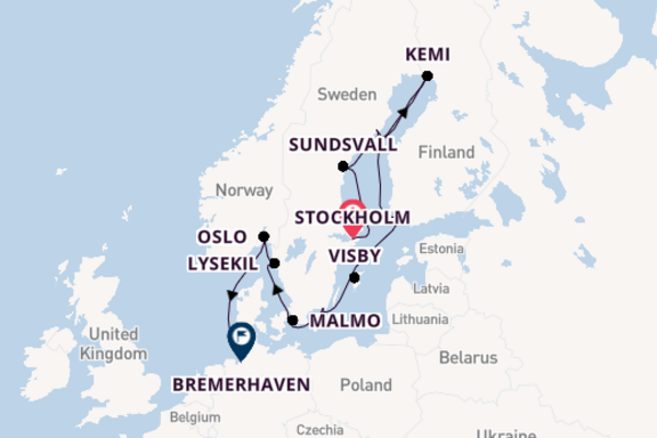 Norway from Stockholm, Sweden with the Seven Seas Voyager