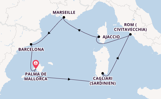 Westliches Mittelmeer ab Palma de Mallorca auf AIDAcosma