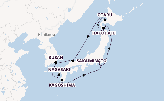 Japan ab Tokio, Japan auf der Diamond Princess