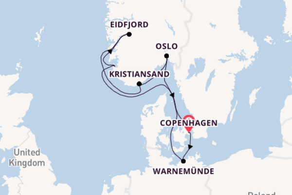 Norway from Copenhagen, Denmark with the MSC Magnifica