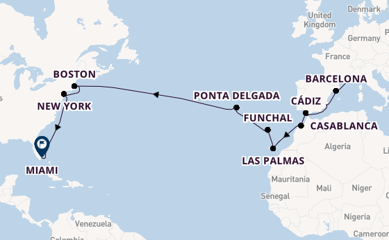 Transatlantic from Marseille, France with the MSC Meraviglia