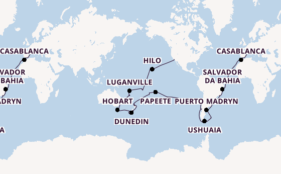 World Cruise from Genoa, Italy with the MSC Magnifica
