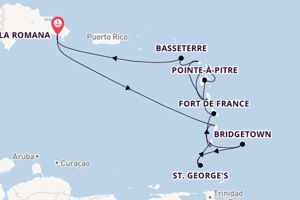 Südliche Karibik ab La Romana, Dominikanische Republik auf der Mein Schiff 2