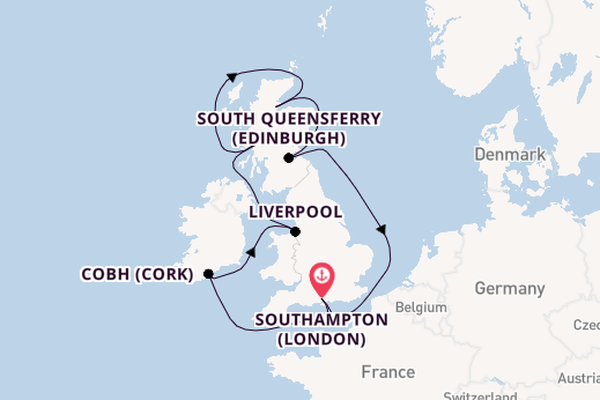 United Kingdom from Southampton, England with the Queen Mary 2