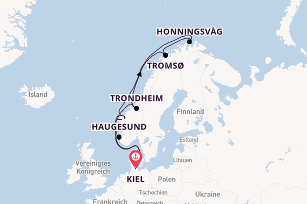 Norwegen ab Kiel, Deutschland auf der Mein Schiff Relax