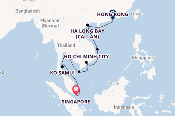 South East Asia from Singapore, Singapore with the Seven Seas Navigator