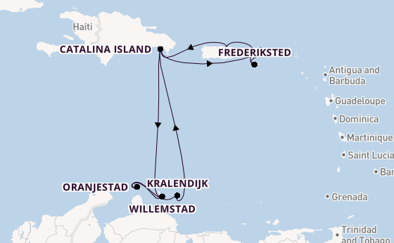 Caribbean vanaf La Romana, Dominicaanse Republiek met de Mein Schiff 1