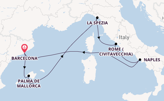 Western Mediterranean from United Kingdom with the Legend of the Seas