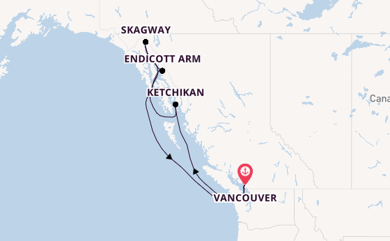 Alaska vanaf Vancouver, Canada met de Coral Princess