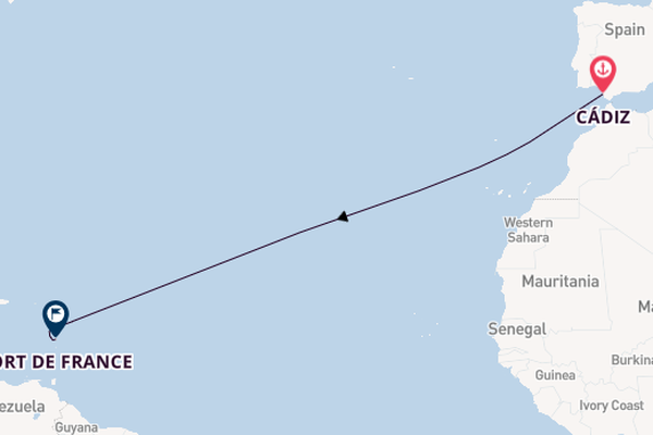 Southern Caribbean from Cádiz, Spain with the Le Bougainville