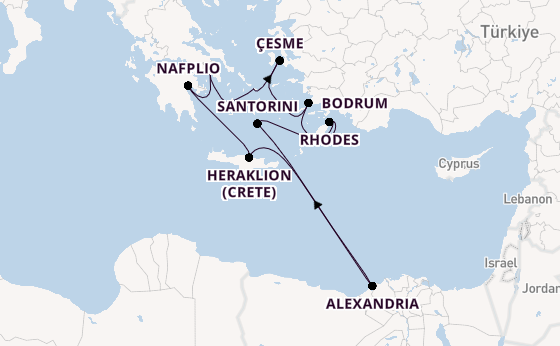 Eastern Mediterranean from Athens (Piraeus), Greece with the Silver Nova