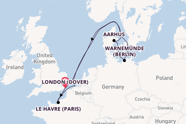 British Isles from London (Dover), England, United Kingdom with the Carnival Miracle