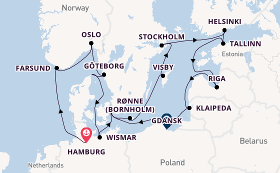 Noorwegen vanaf Hamburg, Duitsland met de Seabourn Quest