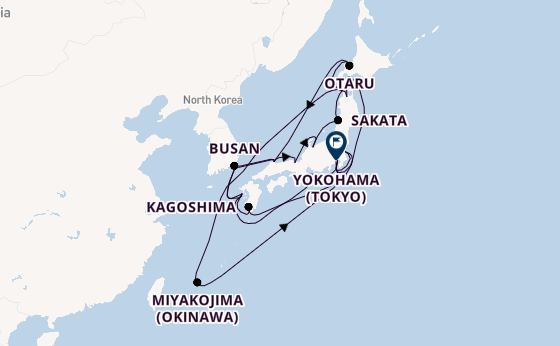 Japan from Tokyo, Japan with the Diamond Princess