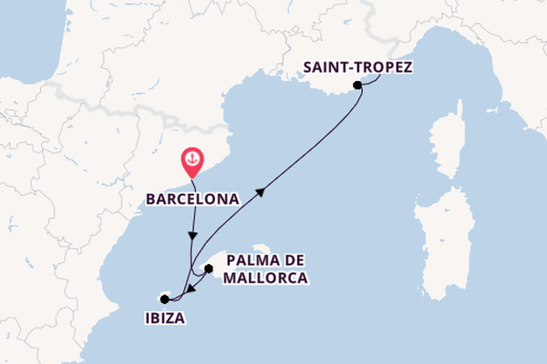 Western Mediterranean from Barcelona, Spain with the Evrima