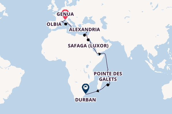 Mittelmeer ab Genua, Italien auf der MSC Sinfonia