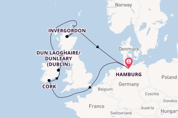 British Isles from Hamburg, Germany with the MSC Preziosa