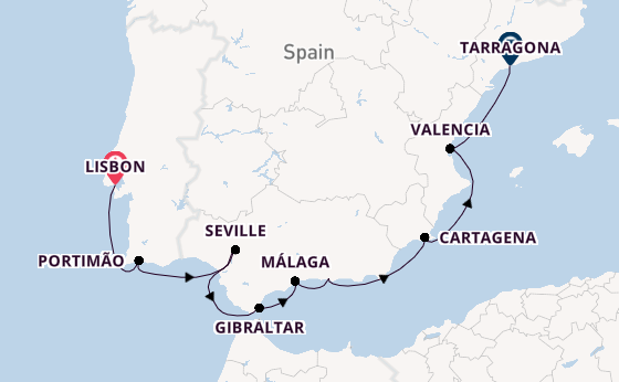 Western Mediterranean from Lisbon, Portugal with the Azamara Quest