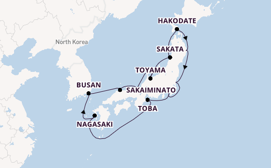 Japan vanaf Tokio, Japan met de Diamond Princess