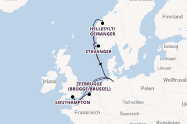 15 Tage Nordeuropa Kreuzfahrt