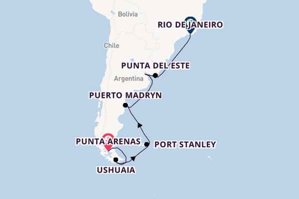 Zuid-Amerika vanaf Punta Arenas, Chili met de Sirena