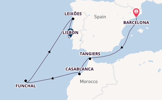 Portugal from Barcelona, Spain with the Mariner of the Seas