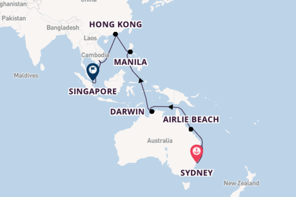 Australia to the Far East (Sydney to Singapore) with Sydney Stay