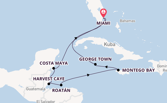 Westliche Karibik ab Miami auf der Seven Seas Grandeur