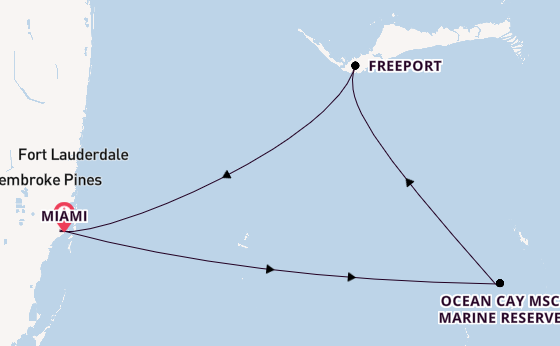 Caribbean from Miami, Florida with the MSC Meraviglia
