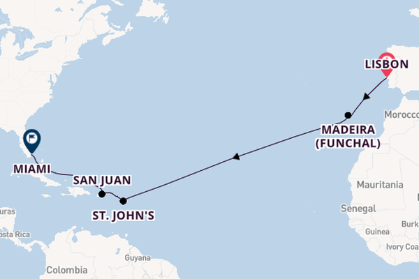 Transatlantic from Lisbon, Portugal with the MSC Divina