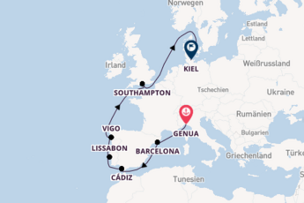 Kreuzfahrt mit MSC Grandiosa von Genua nach Kiel