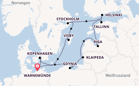 Ostsee ab Warnemünde auf der MSC Magnifica