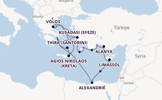 Oostelijke Middellandse Zee vanaf Athene (Piraeus), Griekenland met de Azamara Onward