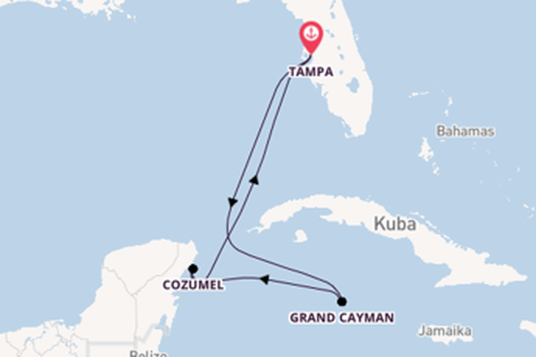 Westliche Karibik ab Tampa, Florida, USA auf der Carnival Legend