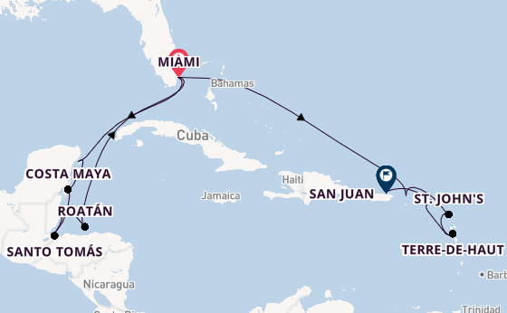 Caribbean vanaf Miami, Verenigde Staten met de EXPLORA I